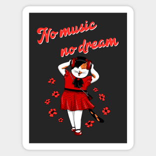 No music no dream Sticker